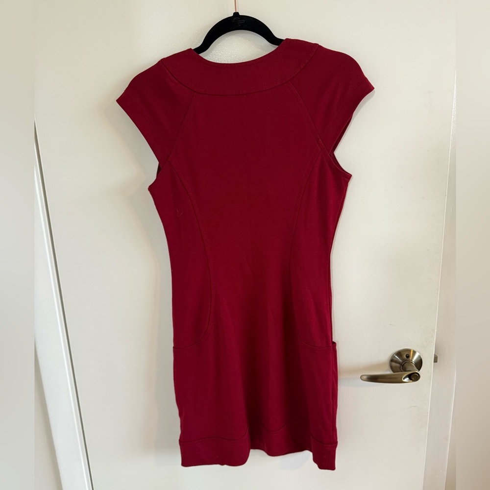 Max Studio Deep Raspberry Cap-Sleeve Scoop-Neck Dress - Picture 2 of 2